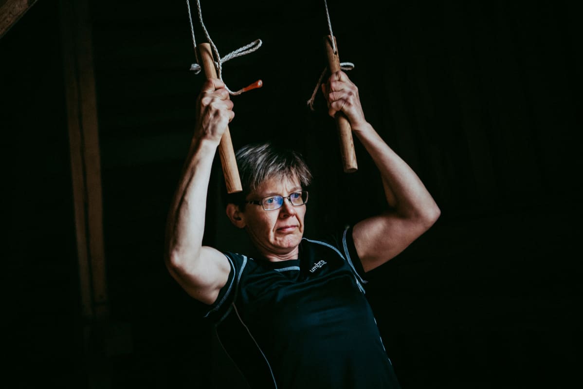 Heli Heikkinen kuntoilee