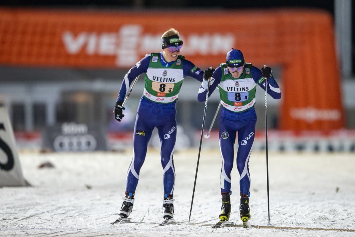 Leevi Mutru ja Ilkka Herola Rukan maailmancupin parikilpailussa.