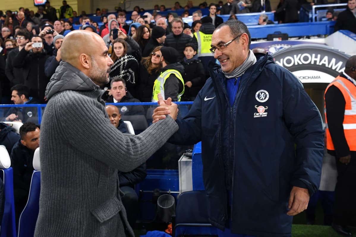 Guardiola ja Sarri.