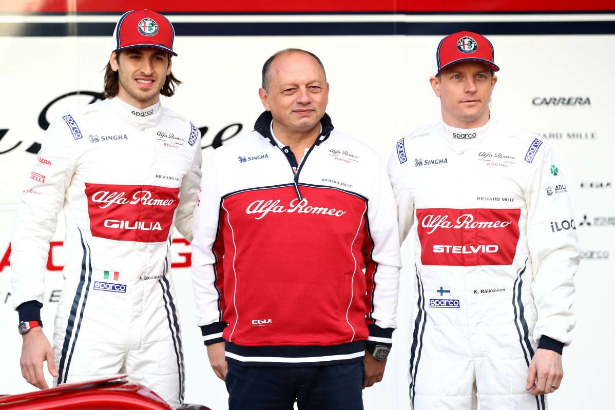 Antonio Giovinazzi, Frederic Vasseur, Kimi Räikkönen
