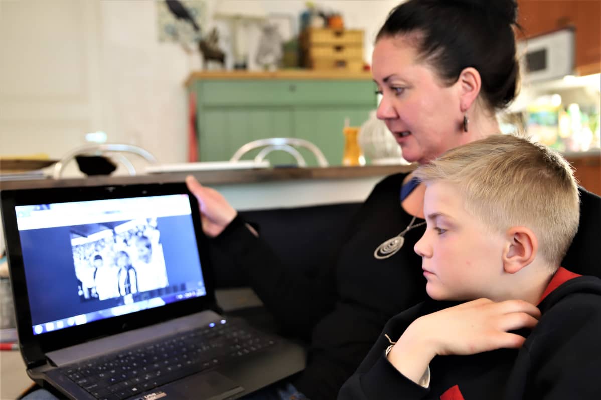 Katja Laine ja Elias Havukainen, äiti ja poika.