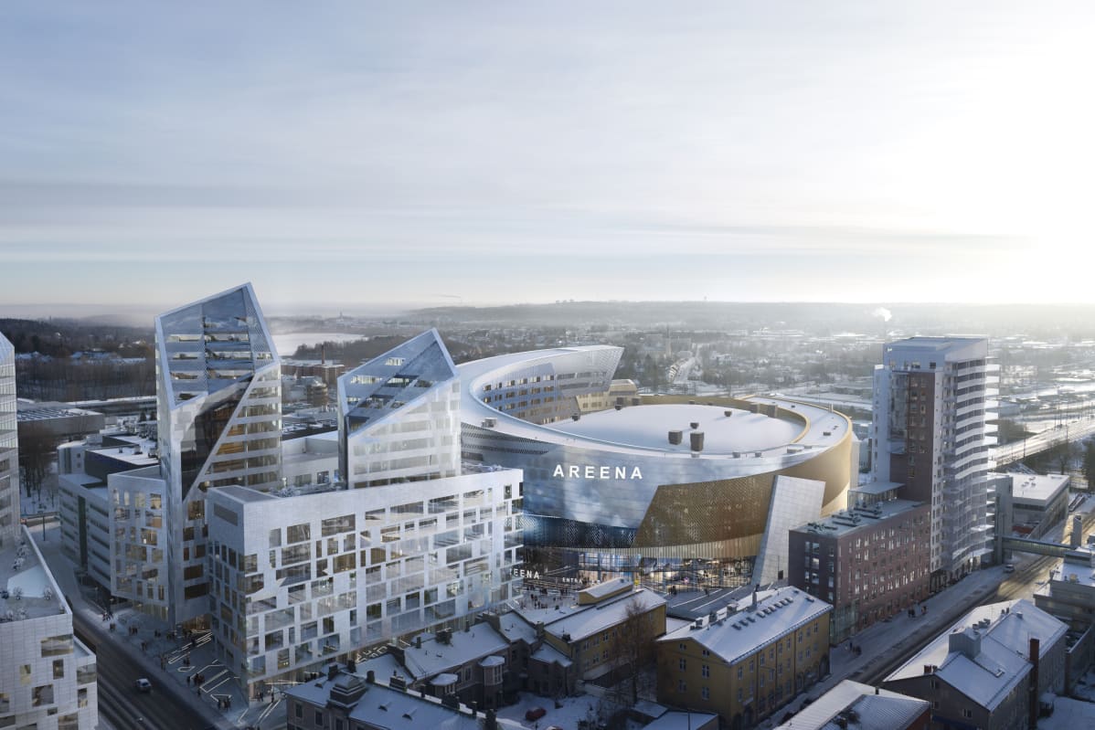 Tampereen Kannen areena talvella