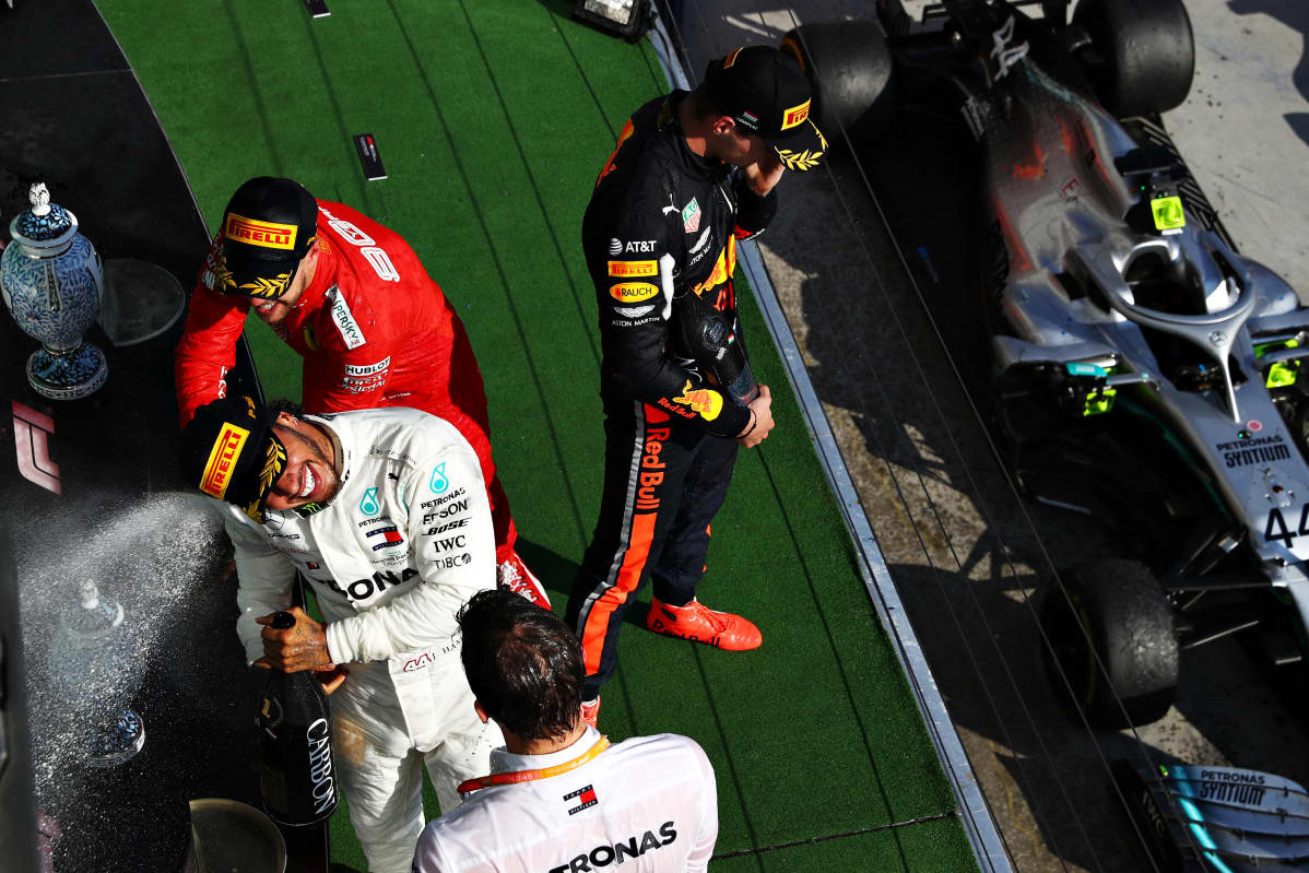 Sebastian Vettel, Lewis Hamilton, Max Verstappen, Unkari 2019