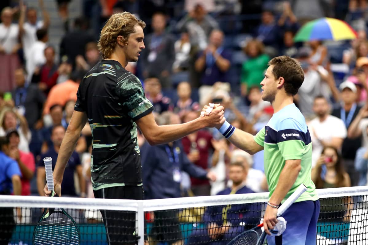 Diego Schwartzman ja Alexander Zverev kohtaavat verkolla.