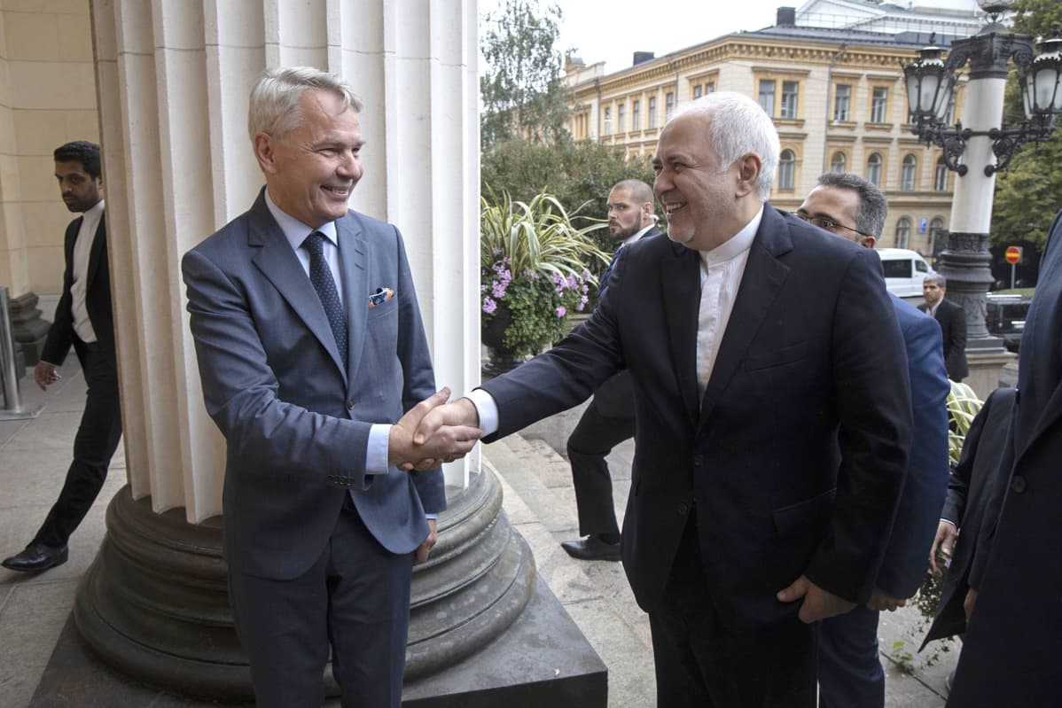Pekka Haavisto ja Iranin ulkoministeri Mohammad Javad Zarif tapasivat Helsingissä 20. elokuuta 2019.