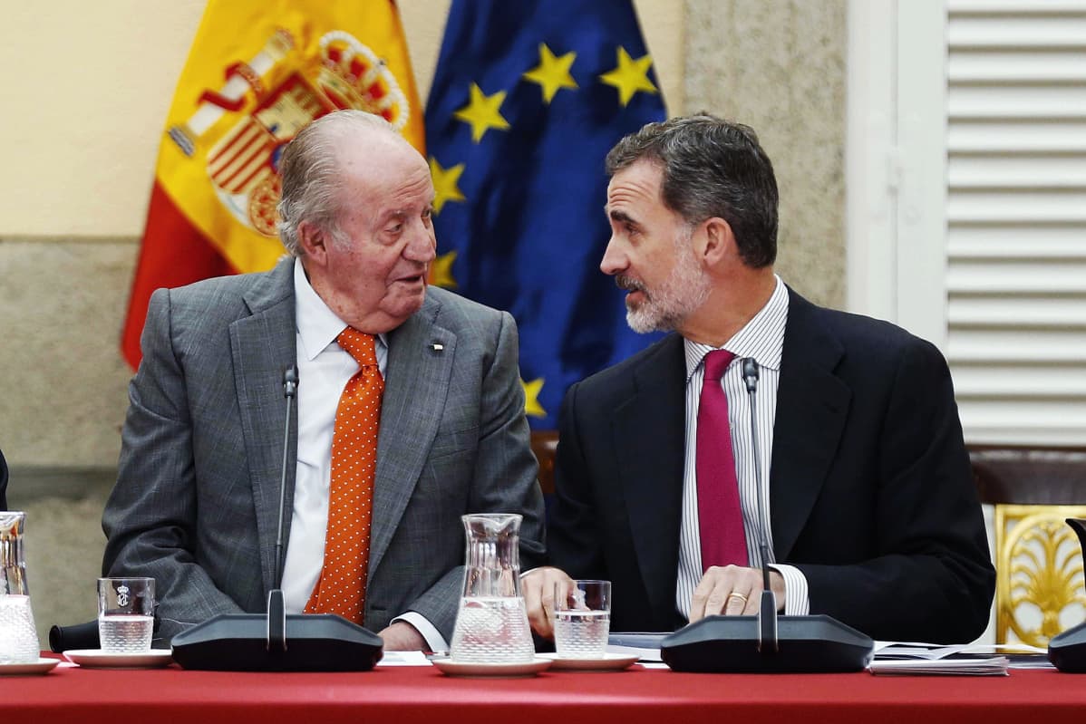 Kuvassa ovat Juan Carlos ja Felipe toukokuussa 2019.