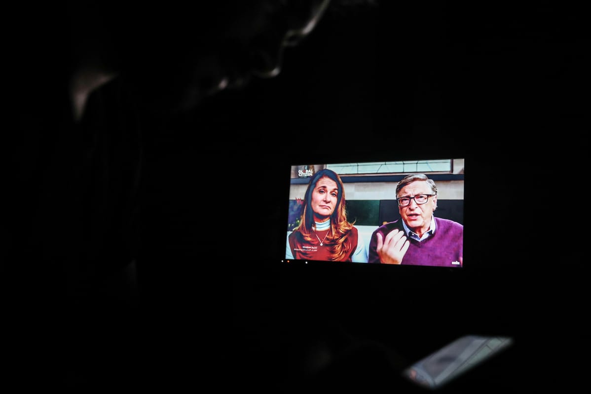 Kuvassa ovat Bill ja Melinda Gates, jotka osallistuivat One World: Together At Home -ohjelmaan.
