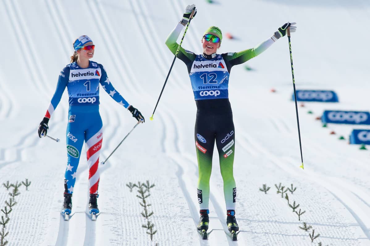 Jessica Diggins ja Anamarija Lampic