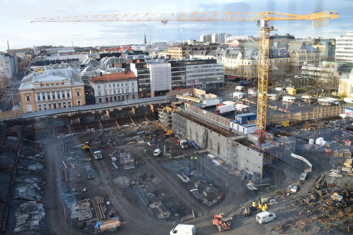 Turun toriparkin työmaa