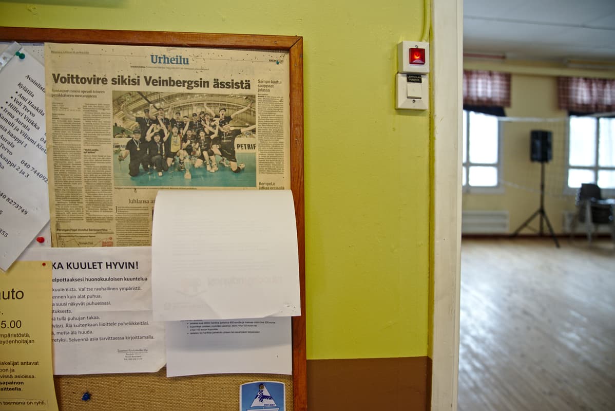 Perunkajärven koulun ilmoitustaulu