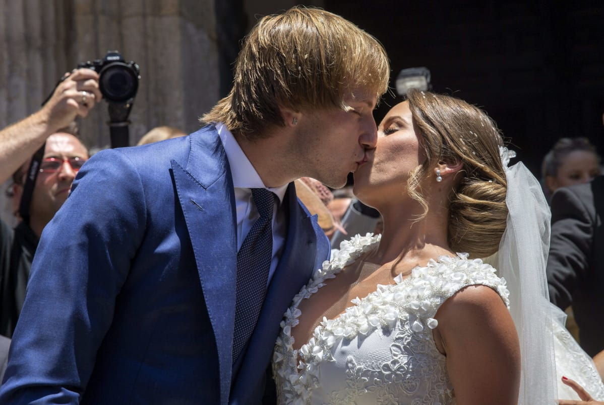 Ivan Rakitic ja Raquel Mauri avioituivat kesällä 2015.