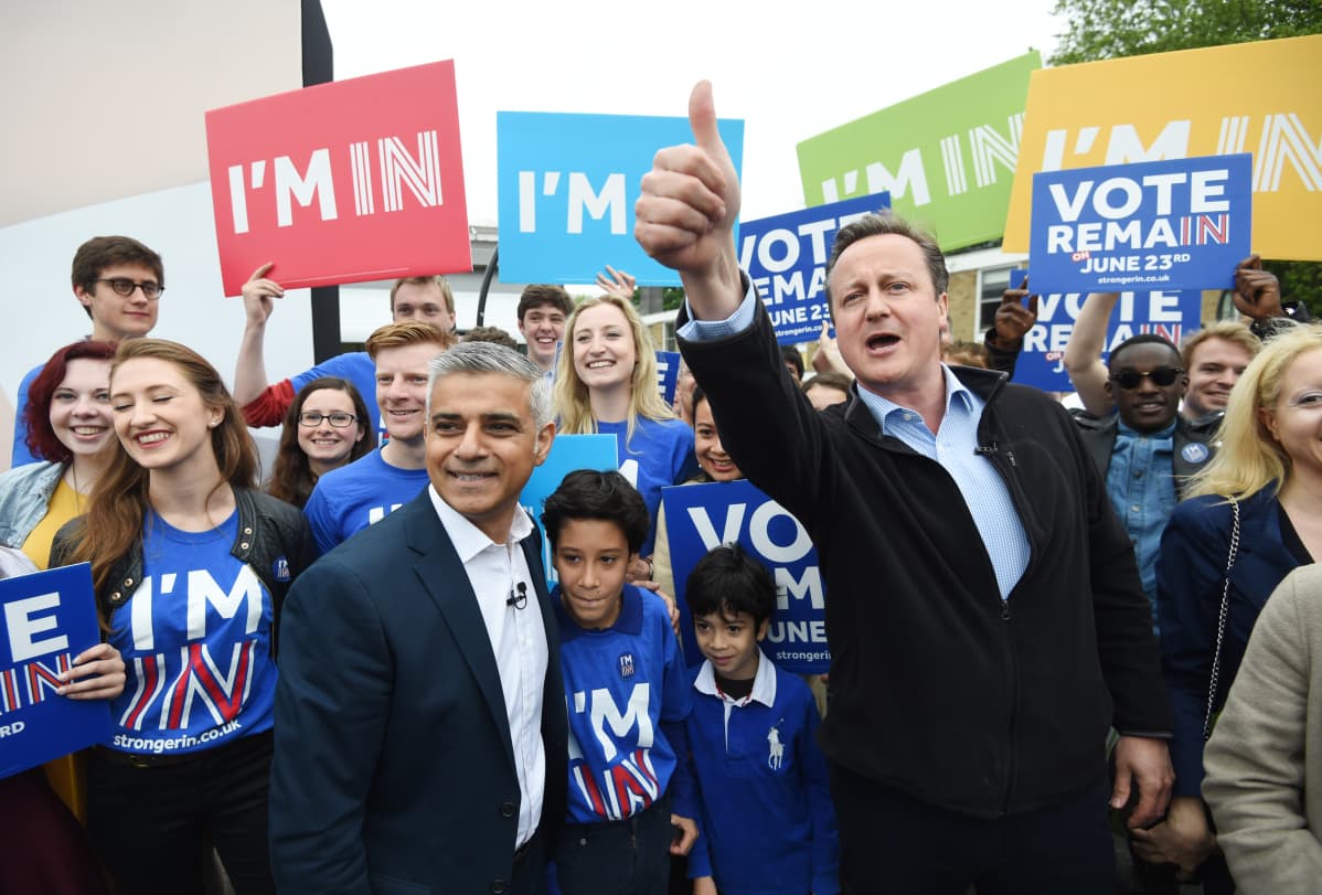 David Cameron kampanjoi brexitiä vastaan 29.5.2016