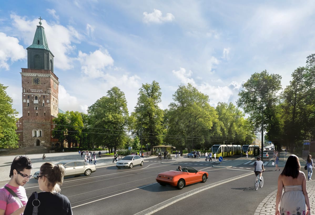 havainnekuva Turun raitiotiestä