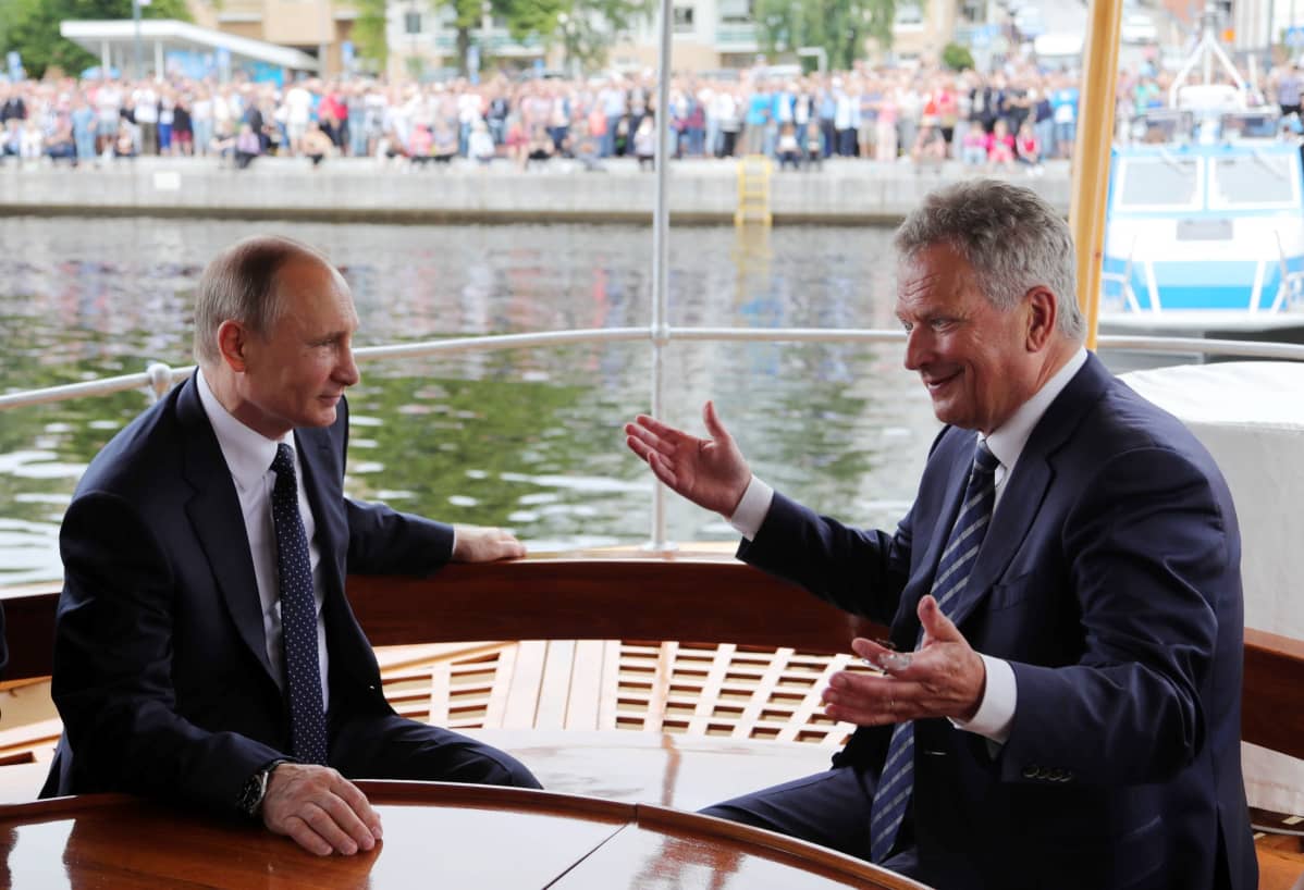 Venäjän presidentti Vladimir Punin vieraili Suomessa viime kesänä. Putin ja Niinistö kuvattuna Savonlinnassa 27. heinäkuuta 2017.