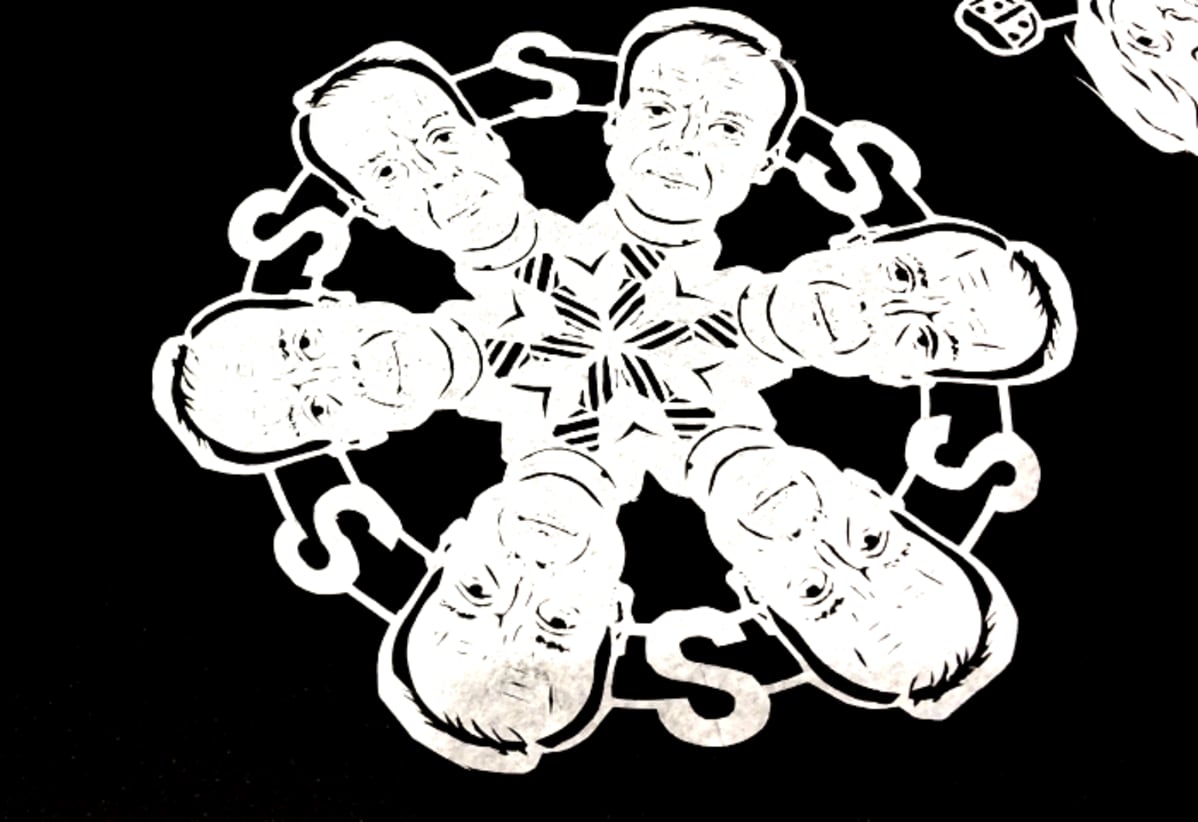 Silkkipaperiin leikattu Perussuomalaisten puheenjohtaja Jussi Halla-aho.