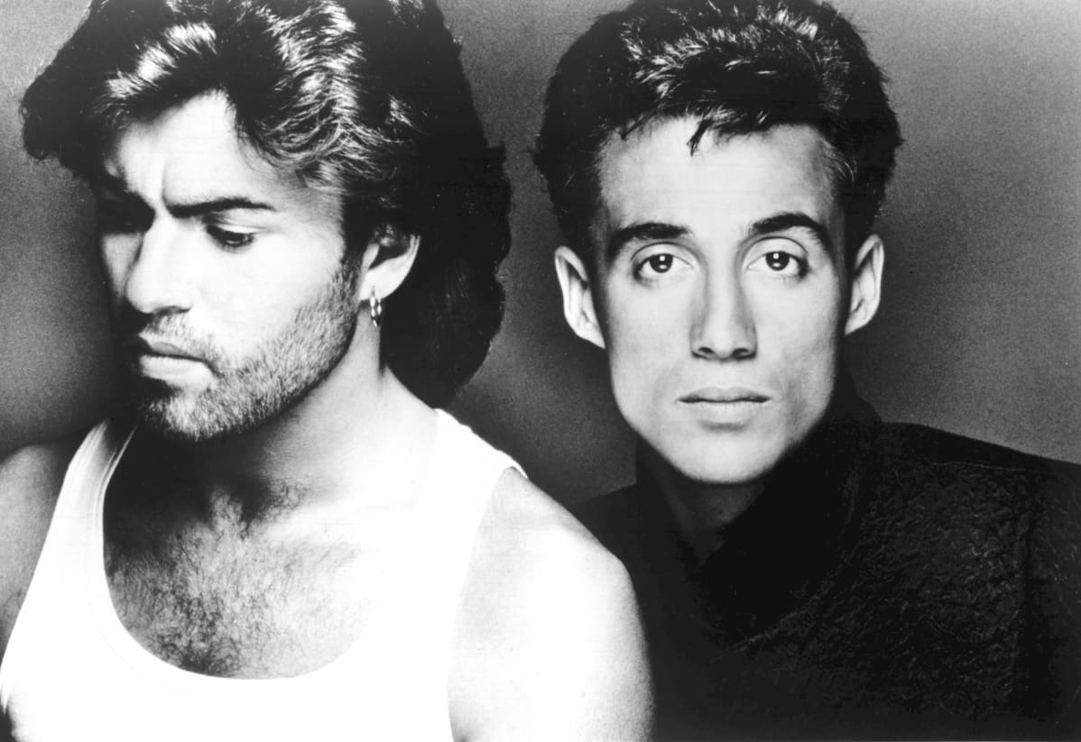 Wham-yhtye eli George Michael ja Andrew Ridgeley vuonna 1986.