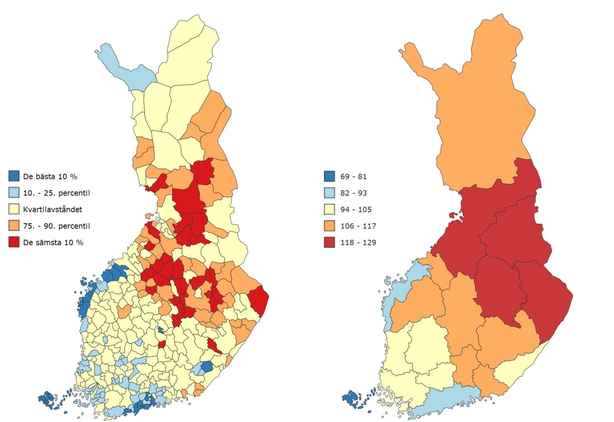 THL:n sairastavuusindeksikartta