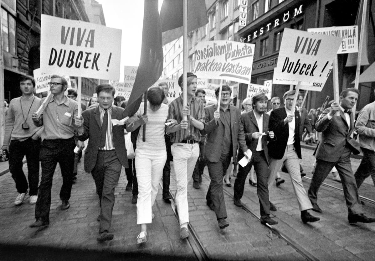 Suomessa osoitettiin mieltä Neuvostoliiton toimintaa vastaan 22. elokuuta 1968