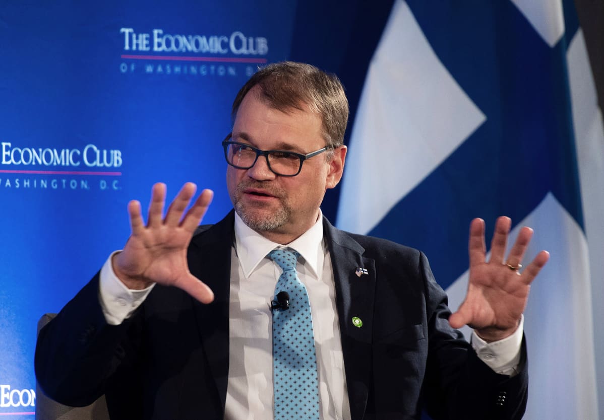Juha Sipilä Washingtonissa The Economic Club Global -tapahtumassa.