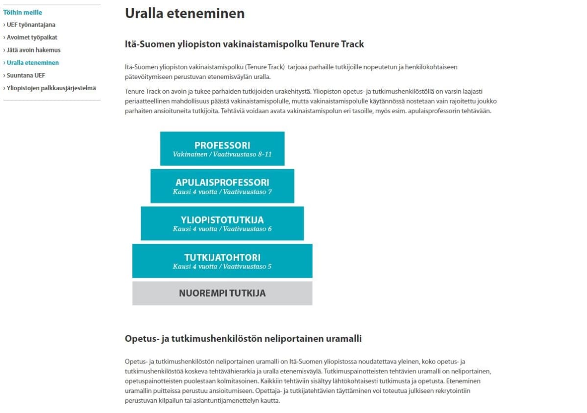 Itä-Suomen tenure track -malli