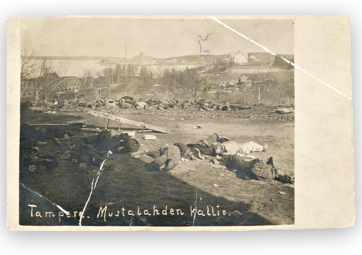 Postikortti Tampereen Mustalahden kalliolta.
