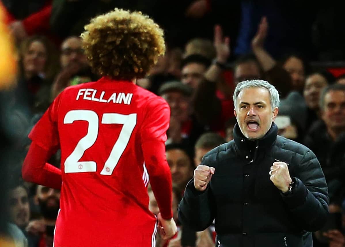 Fellaini ja Mourinho.