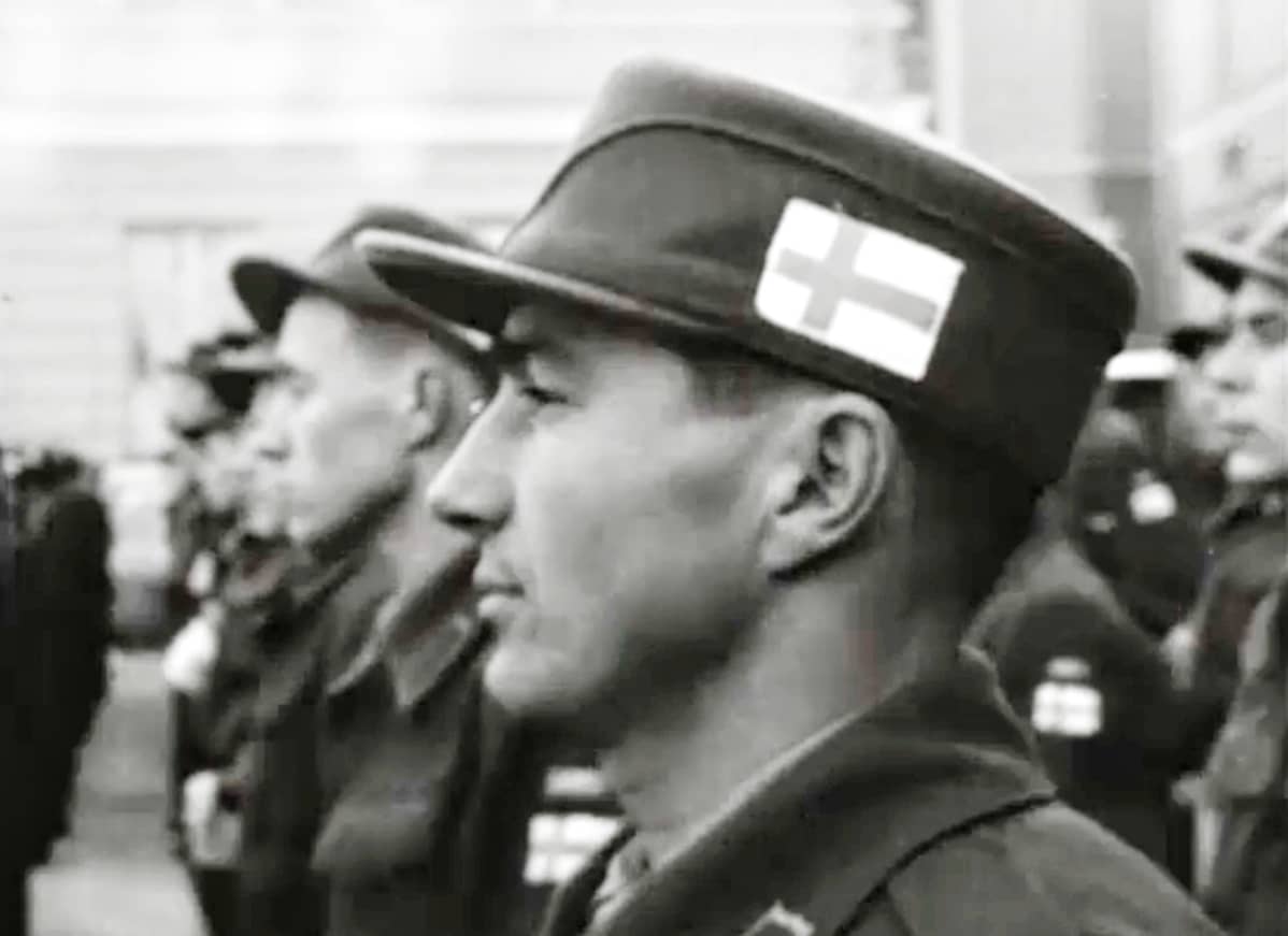 Joulukuusa 1956 Suezille lähteneen komppanian rauhanturvaajia.