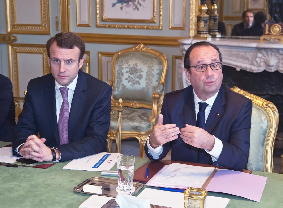 Francois Hollande ja Emmanuel Macron.