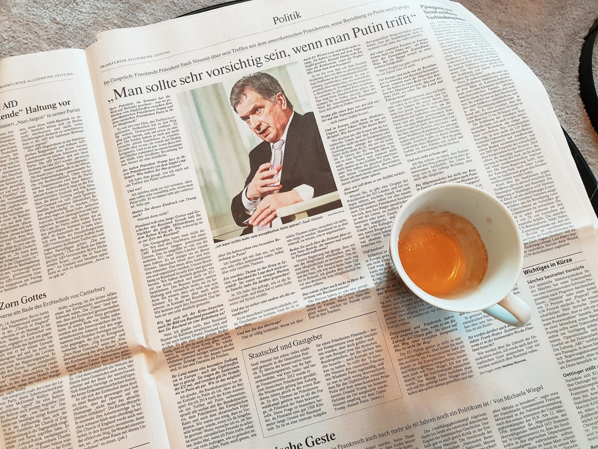 Presidentti Niinistön haastattelu Frankfurter Allgemeine Zeitung -lehdessä.