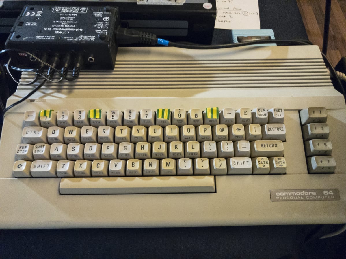 Commodore 64-tietokoneen näppäimistöä