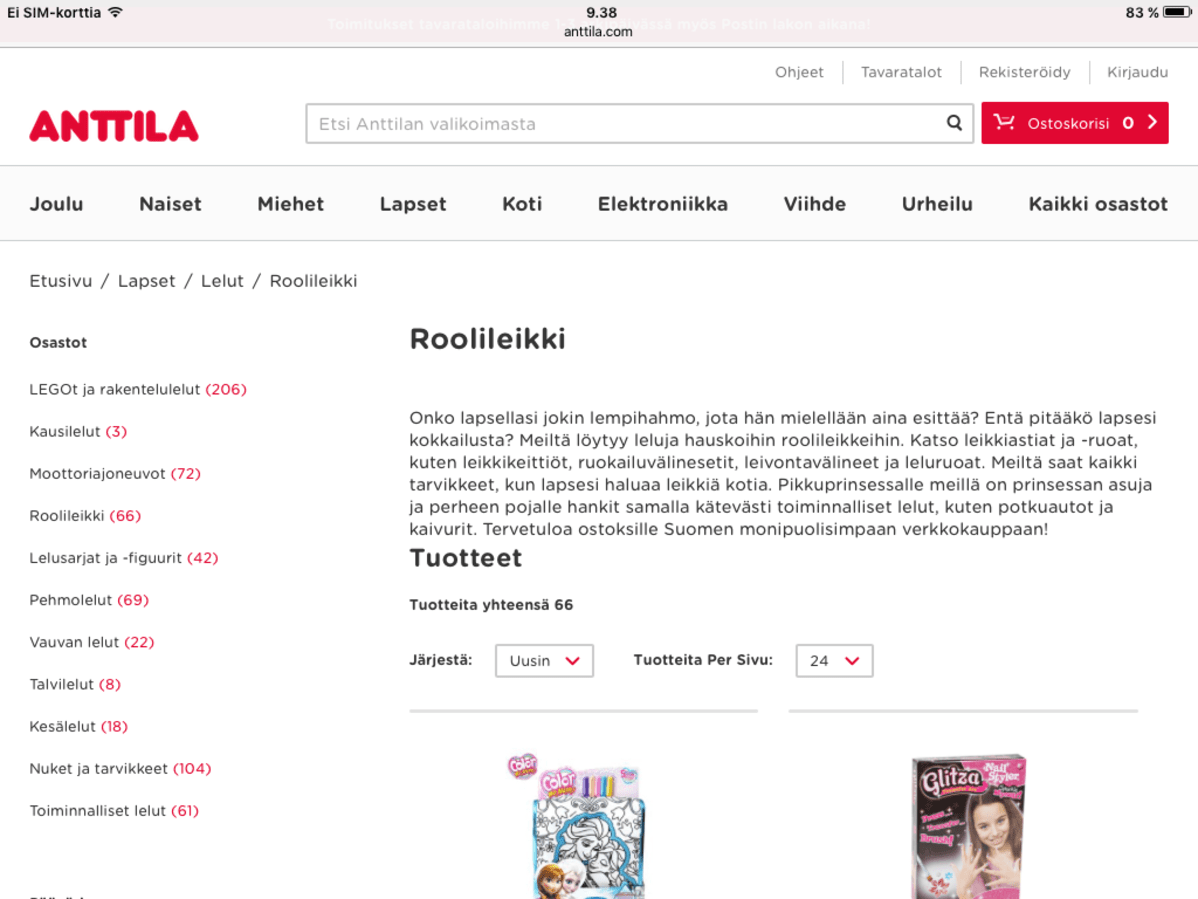 Anttilan verkkosivut.