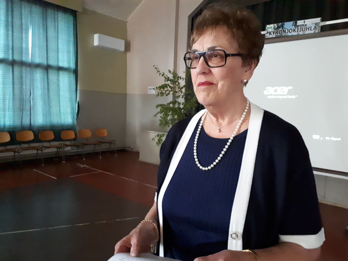 Margit Dahlsten kertoi Kyrönjokijuhlassa muistojaan koskisodan ajalta.