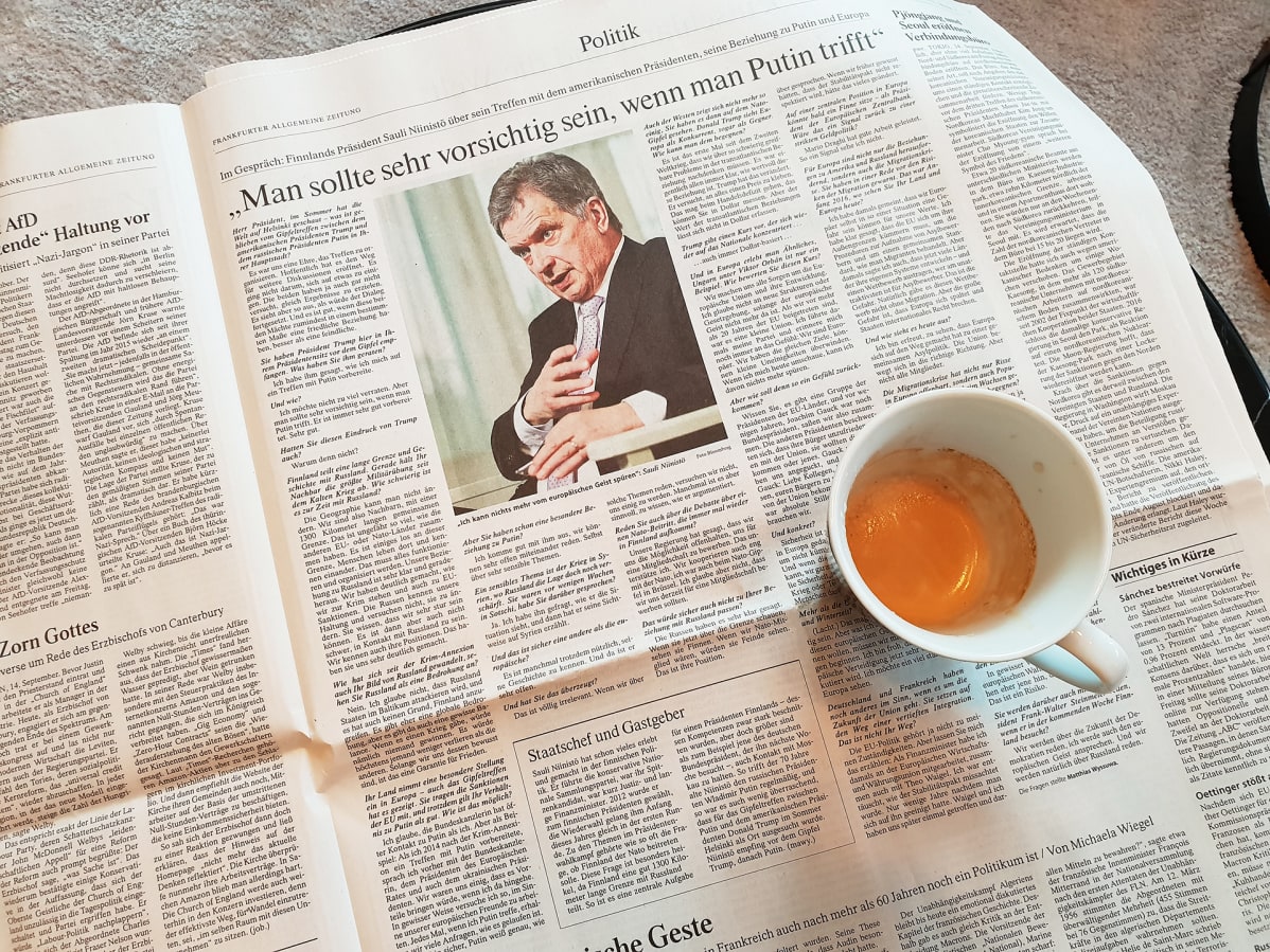 Presidentti Niinistön haastattelu Frankfurter Allgemeine Zeitung -lehdessä.