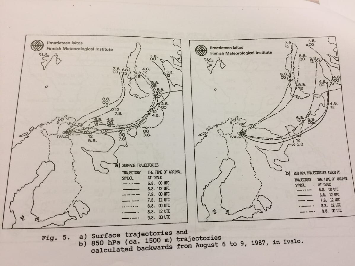 Ilmatieteen laitos havaitsi osan Novaja Zemljan ydinkoepäästöstä kulkutuneen Lapin alueelle elokuussa 1987.