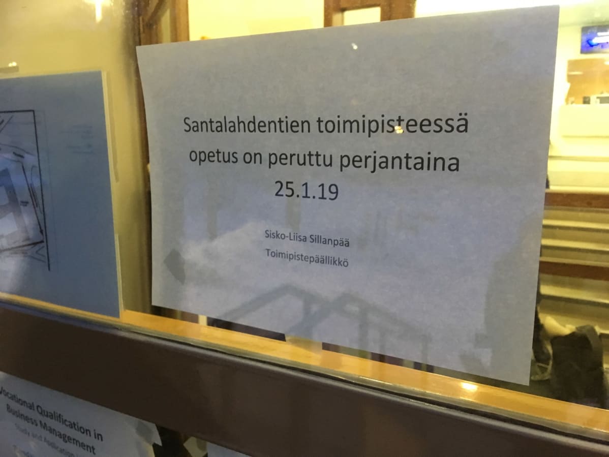 Lappu ovessa: opetusta ei ole 25.1.2019