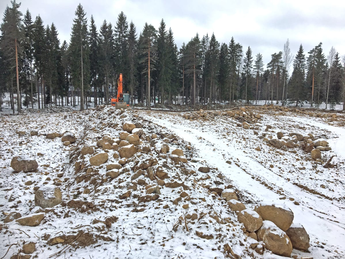Lahden ksylitolitehdasta varten raivattu alue.