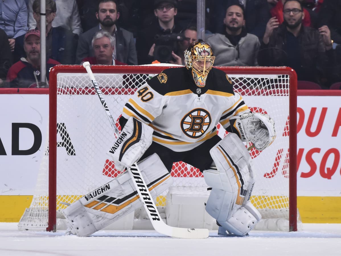 Tuukka Rask Bostonin maalilla.