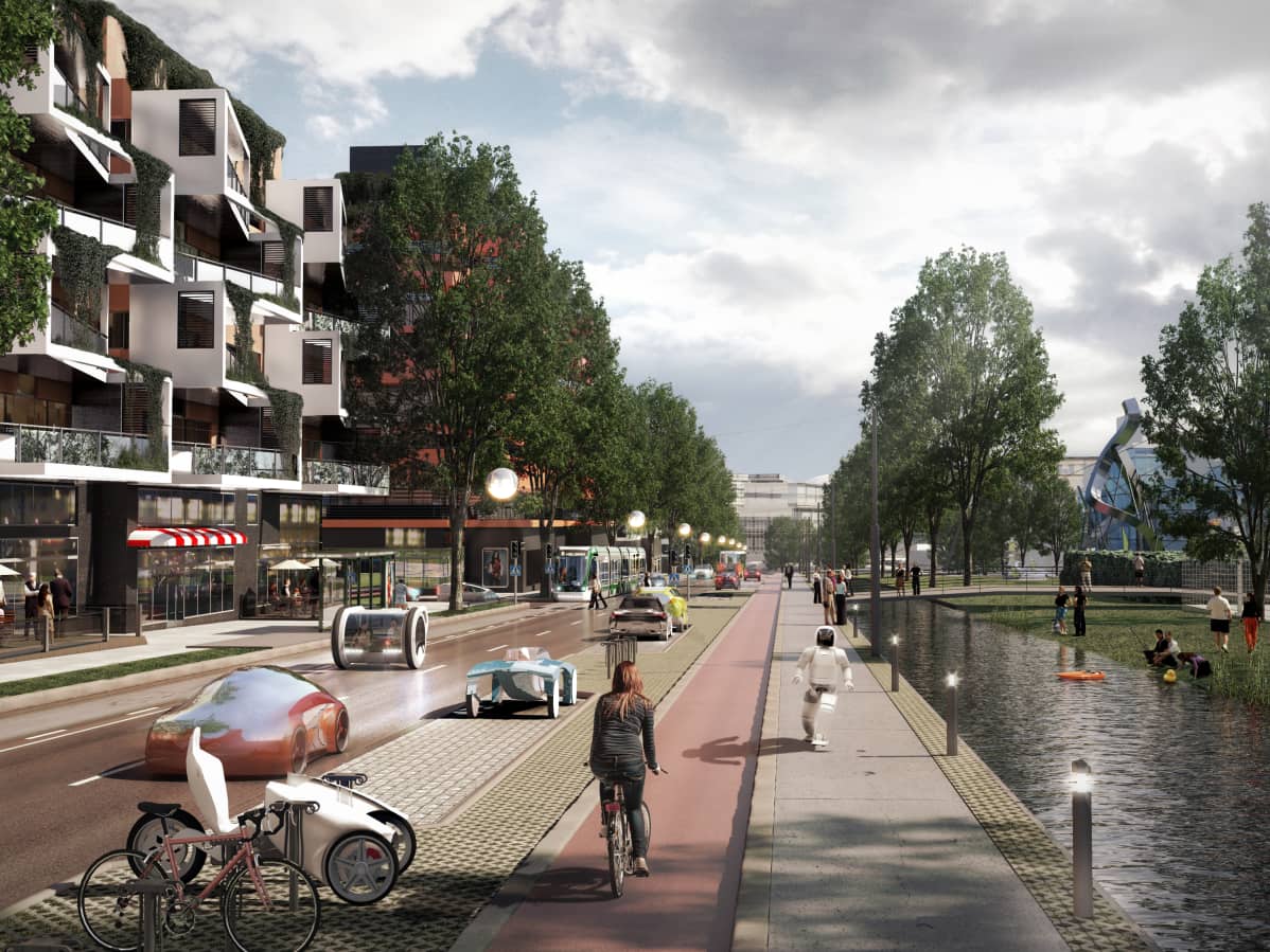 Hämeenlinnanväylä voi näyttää tältä vuonna 2050, jos siitä tulee kaupunkibulevardi.