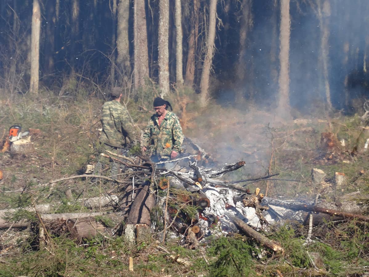 Metsätyöt ovat paikkakunnan ainoita työpaikkoja.