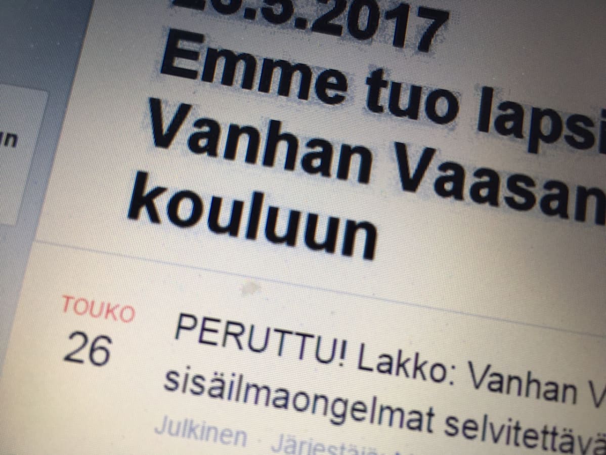 Perjantaiksi 26.5.2017 suunniteltu koululakko on peruttu.