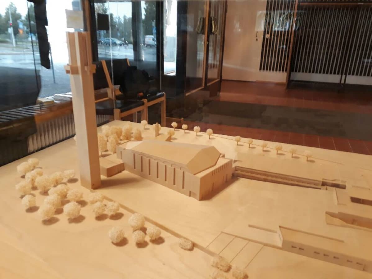 Aalto-keskuksen pienoismalli Seinäjoen kaupungintalolla.