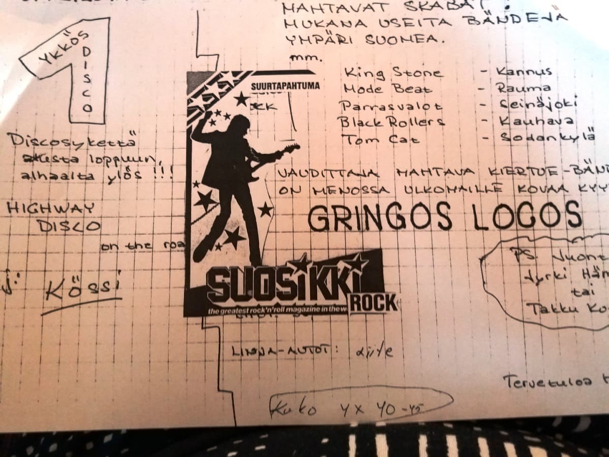 Käsin suunniteltu tanssi-ilmoitus sanomalehteä varten