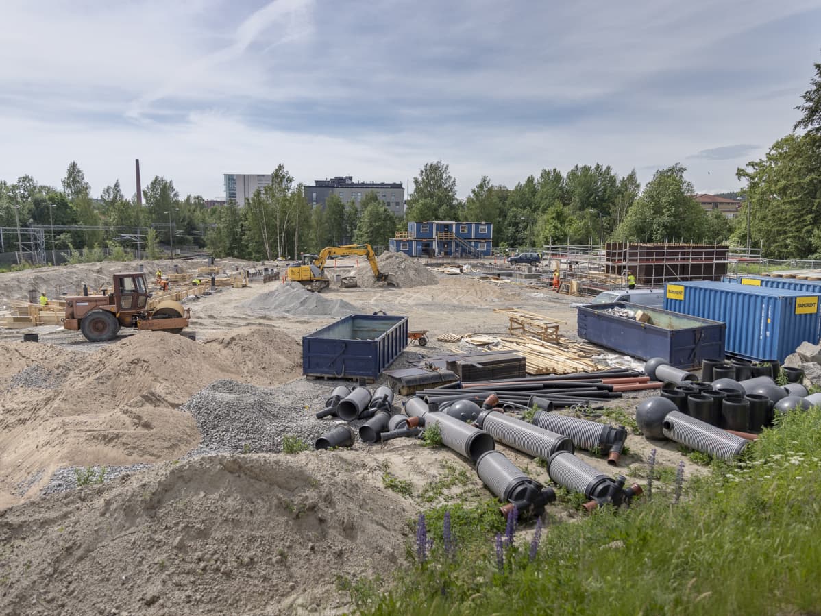 Avovankilan rakennustyömaa Jyväskylässä.
