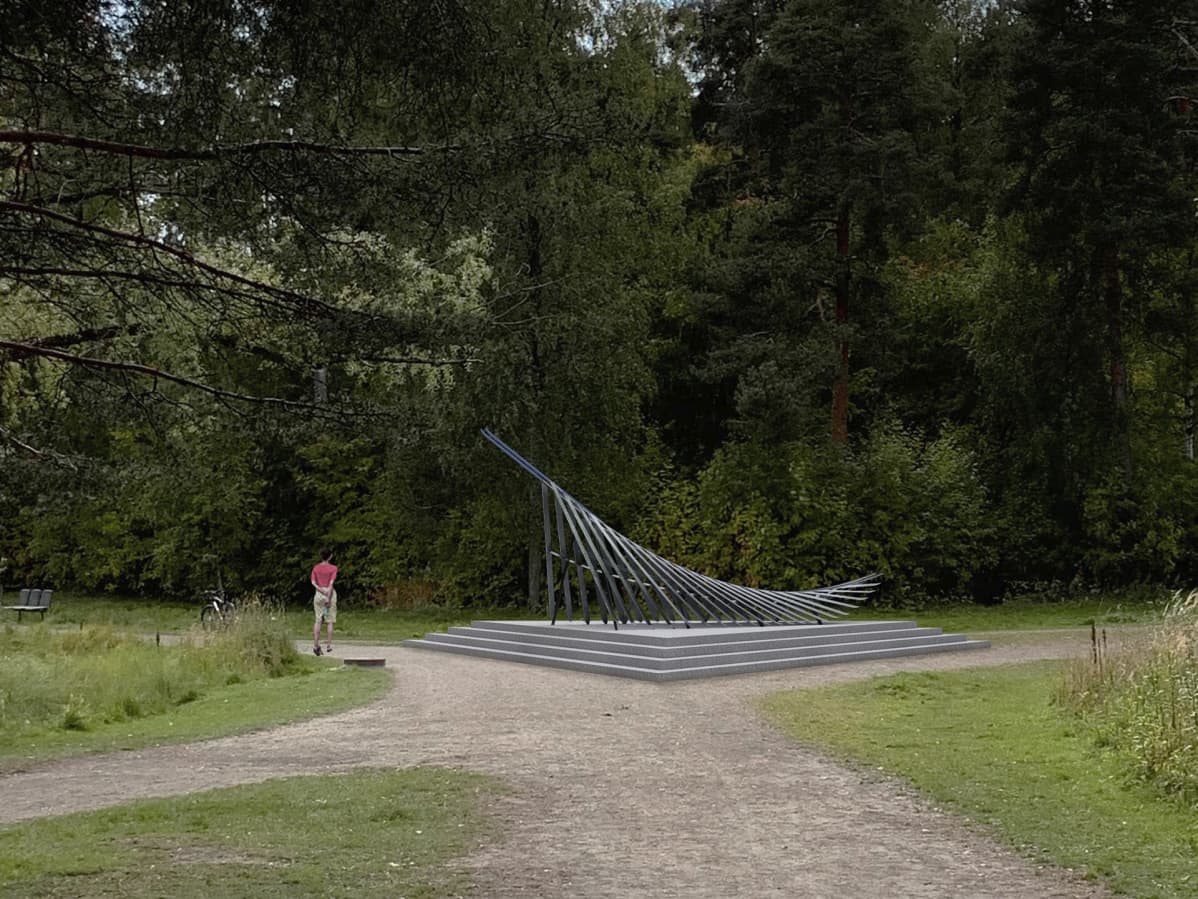 Patsasehdotus Matti Nykäsen muistolle.