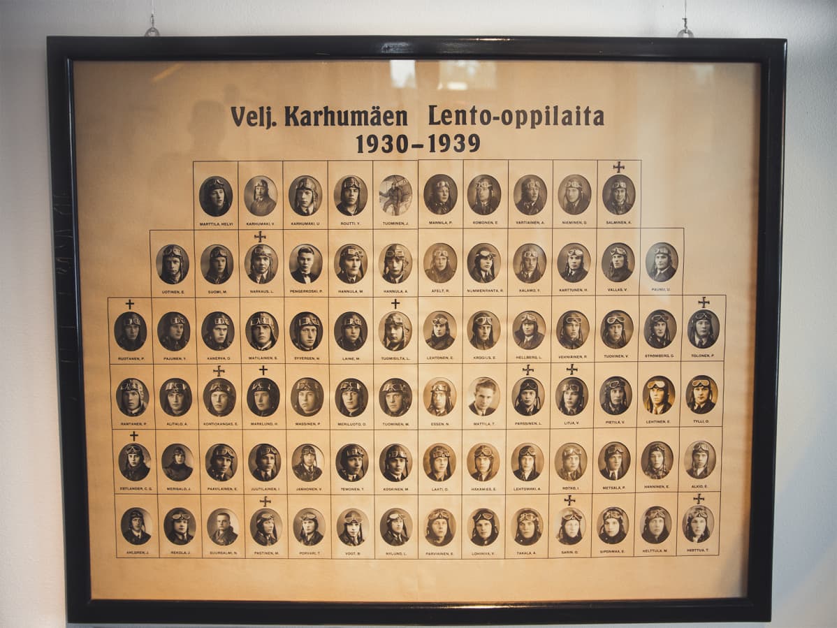 Kuva ilmailuoppilaiden taulusta