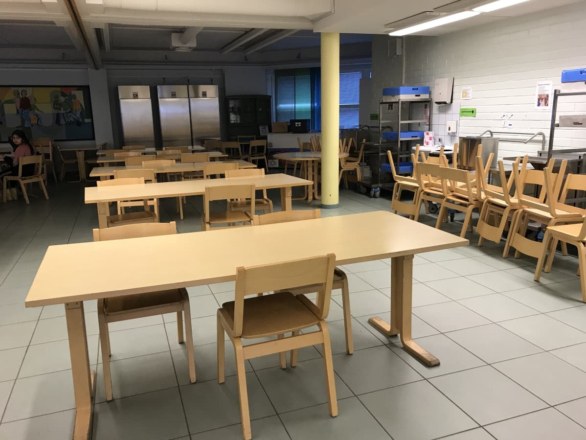 Mukkulan koulun ruokala poikkeusjärjestelyiden aikaan