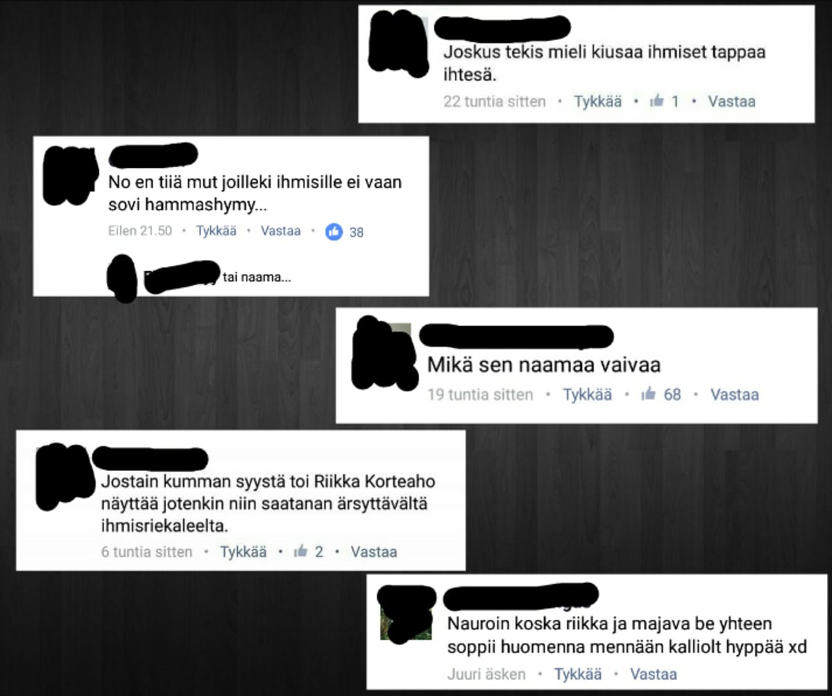 Kiusaajien tekstejä somessa