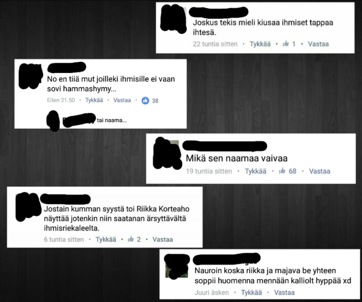 Kiusaajien tekstejä somessa