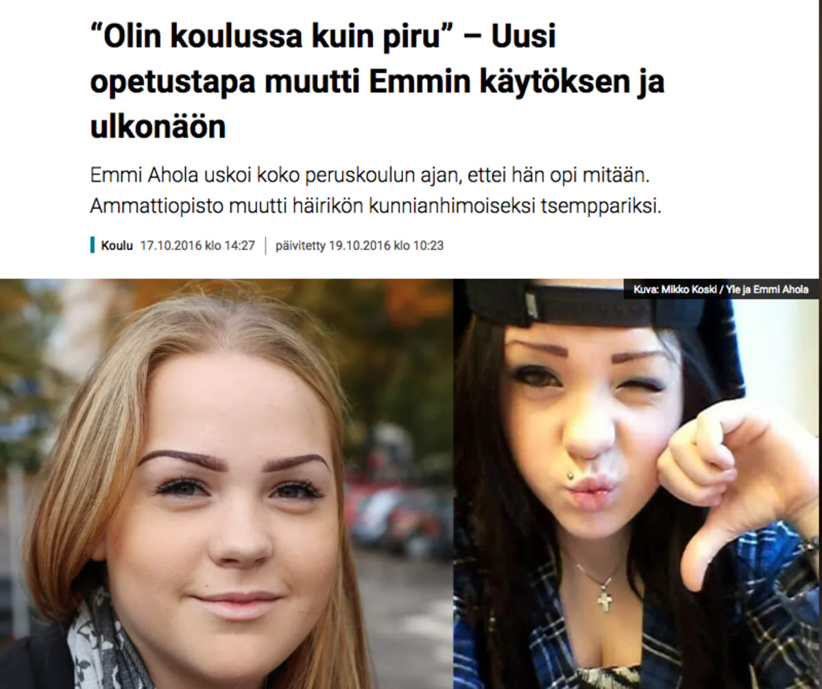 kaksi erilaista kuvaa samasta tytöstä