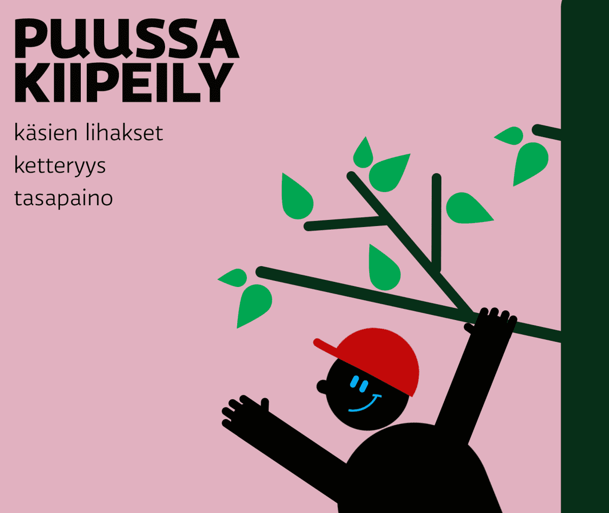 Kuvitus lasten liikunta: kiipeily